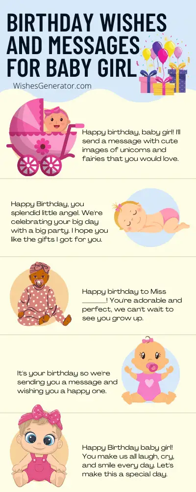 87 Birthday Wishes And Messages For Baby Girl